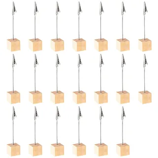 Fotohalter, 20 Stück Fotohalter mit Klammern, Holz Fotoständer, Memo Clip Halter mit Stehend Krokodilklemme Foto Clip Nachrichten Clip Halter für Hausdekoration, Büro, Hausdekoration, Party