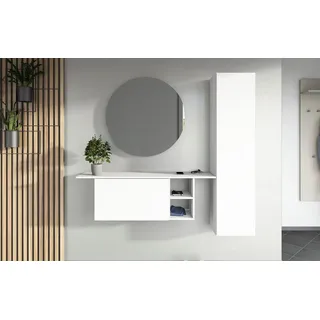 borchardt Möbel Garderoben-Set Toledo, moderne Garderobe mit Spiegel, Schminktisch mit Regalfächern, (Komplett-Set), 152x140cm (BxH), viel Stauraum, Set mit Spiegel, viele Einlegeböden braun