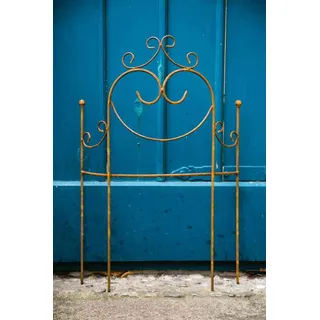Beetzaun 78x 51cm Beetbegrenzer Rankgitter halbrund Rost Metall Volleisen