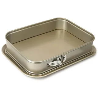 LuxusKollektion Springform Rechteckige Frühlingsbackdose Antihaft Kuchenform 39.28 cm Gold silberfarben