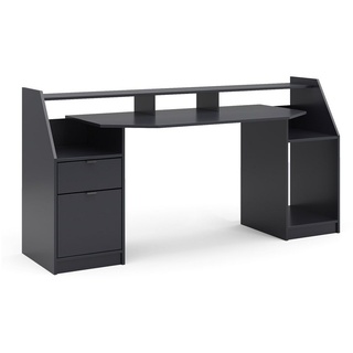 Vicco Computertisch Arbeitstisch Schreibtisch PC-Tisch JOEL Groß Schwarz schwarz