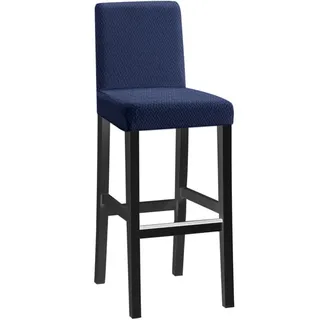 4er-set Stuhlhussen Mit Jacquard-karomuster (kurz Und Lang) – Marineblau, Einteilig, Dehnbar, Modern Und Strapazierfähig, Geeignet Für Zuhause, Hotel, Restaurant, Bankettsaal Und Küche – Crezuo