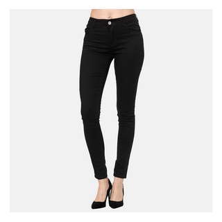 Elara Slim-fit-Jeans Elara Damen Stretch Hose Push Up Jeans (1-tlg) schwarz 38