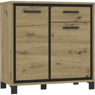Forte Trondheim 91,4 x 91,2 x 41,5 cm Artisan Eiche/Schwarz Eiche