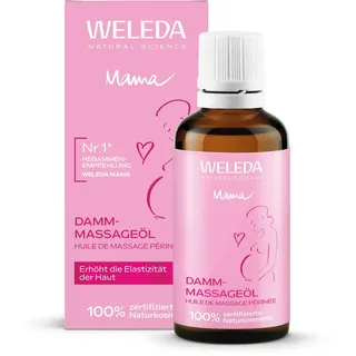 WELEDA Mama Damm Massageöl 50ml Jojobaöl Sesamöl vegan Bio Schwangerschaft | Naturkosmetik Schwangerschaftsöl beugt Dammrissen bei Geburt vor erhöht Hautelastizität Bio Körperöl Dammmassage Geburt Mama