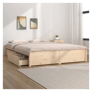 vidaXL Bett Bett mit Schubladen 120x200 cm beige 200 cm x 120 cm