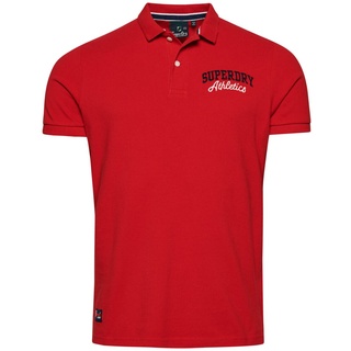 Superdry Herren Poloshirt - Vintage Superstate, Kurzarm, Knopfleiste, Baumwolle Rot 3XL