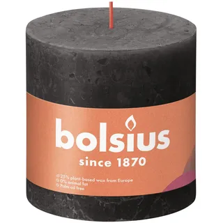Bolsius Rustik Stumpenkerze 10 x 10 cm stürmisches grau