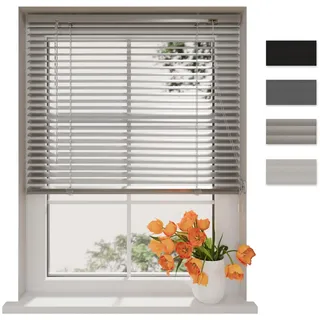DTCH® Aluminium Jalousie 90 x 130 cm Silber 25mm lamellen, Größen von 40 bis 220 Breite, Fenster jalousien innen, lamellenrollo, Jalousie Aluminium, Jalousie 90 cm breit