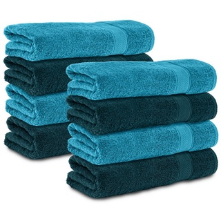 Komfortec Handtücher 100% Baumwolle, 470 g/m2, Frottee (8-St), Badetücher 50x100 cm Set, Weich bunt