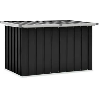 IKAYAA Gartenbox aus Metall Groß Garten Auflagenbox XXL Garten Aufbewahrungsbox Gartenbox Kissenbox Gerätebox Gartentruhe für Gartengeräten Poolzubehör Spielzeug 109 x 67 x 65 cm Anthrazit