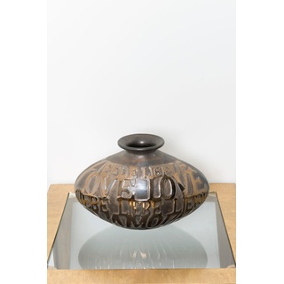 Holländer Dekovase AMORE Keramik bronze-anthrazit-gold H23 cm