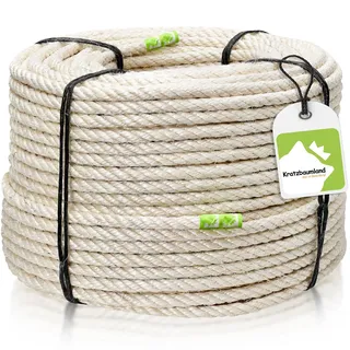Kratzbaumland Premium-Sisalseil 6 mm, Natur-Sisalseil für Kratzbäume (versch. Längen) (20 Meter)