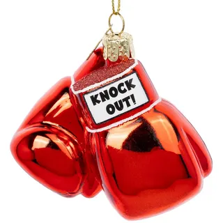 SIKORA Boxhandschuhe besondere Weihnachtskugel Glas Christbaumschmuck Deko Figur Weihnachten Anhänger Ornament - Trend Line - BS640