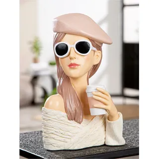 Gilde Dekofigur Frau Lady Adeline Kunstharz weiß 28 cm