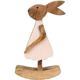 Clayre & Eef 6H2151L Deko  Kaninchen Braun, Rosa 17x7x33 cm