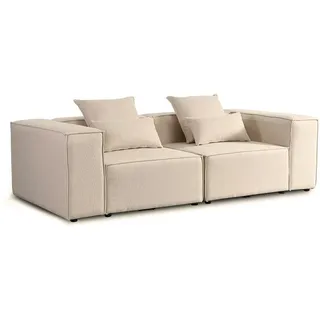 HOME DELUXE Loungesofa Modulares Sofa FINO - S 240 x 70 x 120 cm, Ecksofa, 2 Sitzer, Couch, Wonhzimmersofa, Modulsofa beige