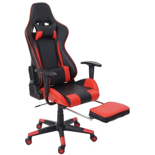 Relax-Bürostuhl MCW-D25 XXL, Schreibtischstuhl Gamingstuhl, 150kg belastbar Fußstütze schwarz/rot