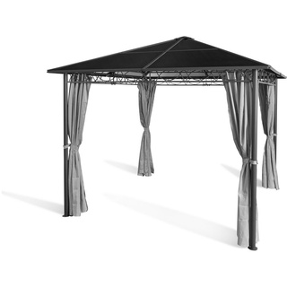 Grasekamp Hardtop Pavillon Meran 3x3m mit  Seitenteile Doppelstegplatten Hohlkammer  Polycarbonat