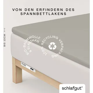 schlafgut Pure Topper Baumwolle 180 x 200 - 200 x 220 cm sand mid