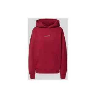 Oversized Hoodie mit Label-Stitching Modell 'CLARITA', Bordeaux, L