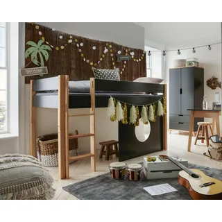 INFANSKIDS »Infanscolor« Kinderzimmer Halbhochbett anthrazit  – erhältlich in 2 Größen
