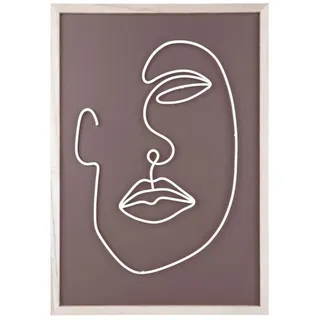 Pt' - Wanddekoration Mit Gesichtsmotiv Aus Metall, Art Line