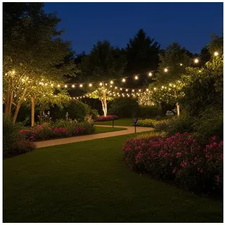 ideoon lights Lichterkette Solar 12,5m 100 LEDs spritzwassergeschützt IP44 weiß