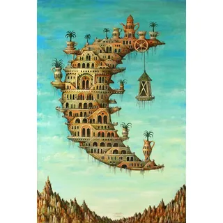 Y-fodoro Puzzles Puzzle Leben auf dem Mond, Holz Salvador Dali Erwachsene 1000 Stück Puzzles, Kinder Erwachsene Kinder Spielzeug Neujahrsgeschenk