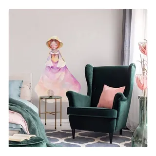 K&L Wall Art Wandtattoo Wandtattoo Blanz Märchen Kinderzimmer Aschenputtel Prinzessin, Wandbild selbstklebend, entfernbar rosa 63 cm x 90 cm