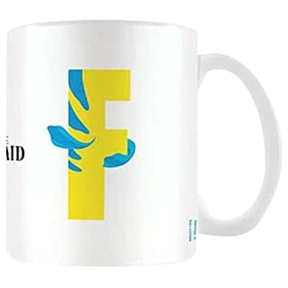 Disney Alphabet Personalisierte Tasse (F für Flunder Design) 325 ml Keramik-Kaffeetasse in Präsentations-Disney-Geschenkbox – Offizielles Merchandise-Produkt