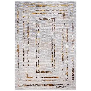 Mazovia Designteppich Modern Teppich für Wohnzimmer - Glänzende Beige Creme mit Gold, 160 x 230 cm beige|braun 160 x 230 cm