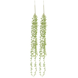 TIREOW 2 Stück 78CM Künstliche Sukkulenten Pflanzen Kaktus Saiten von Perlen Pflanzen Senecio Hängende Pflanzen für Balkon Hochzeit Dekoration