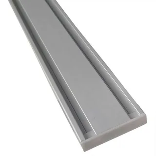 BestLivings Vorhangschiene Aluminium, - Silber 2-/ Lauf" 330cm (90cm + 2x120cm) / Flache Gardinenschiene 7mm - inkl. Vorhanggleiter