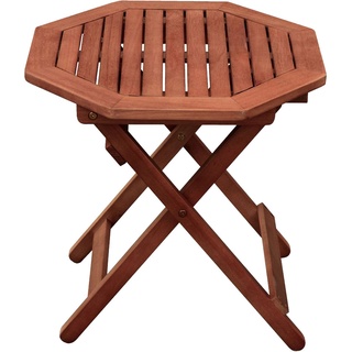 Kleiner Gartentisch Holz Beistelltisch Balkontisch klein rund, klappbar Eukalyptus 100% FSC geölt, DxH 50x50 cm