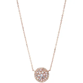 FOSSIL Women's rose gold tone Edelstahl mit Karabinerverschluss Round pendant necklace