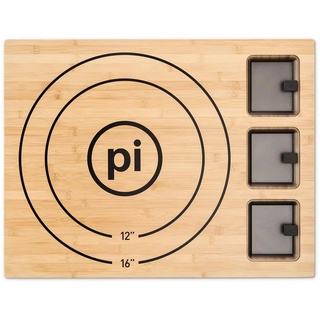 Solo Stove Pi Schneidebrett mit Auffangschalen | Großes Schneidebrett + 3 Behälter mit Deckel, Bambusbrett für die Küche, Pizza Messhilfe, Brett: 45,7 x 60 cm, Behälter: 10,4 x 12 x 6,6 cm