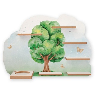 Kreative Feder Wandregal MUSIKBOX-REGAL Baum, für TONIE-BOX und TONIES inkl. 40 Metallplättchen grün