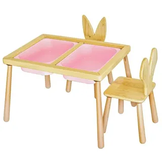 Skye Decor, Table and 2 Chairs - Pink, Tischset für Kinder, Rosa, 53 x 74 x 52 cm