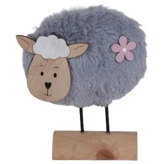 Trendline Deko Schaf Holz 17 X 14 Cm Natur Grau Figur - Trendline