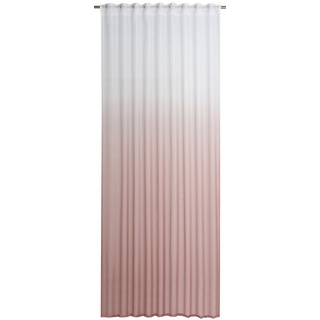 Vorhang Gardine Mila transparent Farbverlauf weiß peach 140cmx255cm, ELBERSDRUCKE, Smokband (1 St), leicht perforiert, Kunstfaser weiß
