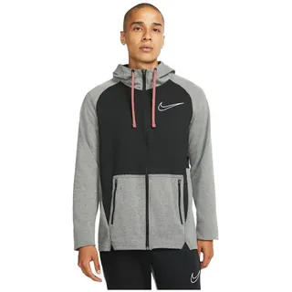 Nike Men Therma-FIT Fullzip Hoody,Black/Htr/Black/White, DD2102-010, S