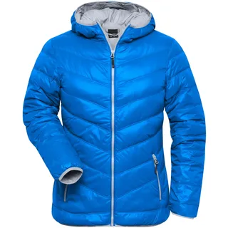James & Nicholson Damen Daunen Sweatjacke JN1059" - Nicholson blue/silver M