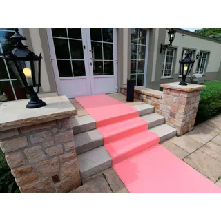 Läufer "PODIUM, Made in Belgium", rosa (altrosa), B:200cm H:2,6mm L:1.900cm, Polypropylen (PP), PRIMAFLOR-IDEEN IN TEXTIL, Teppiche, Läufer, Breite 200 cm, Nadelfilz, Uni-Farben, ideal für Veranstaltungen