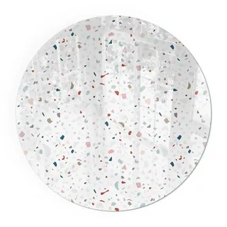Tulup Glasbodenplatte Rund 70 x 70 x 0,4 cm inkl. Muster Weiß