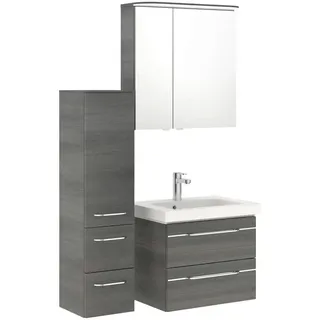 Pelipal Badezimmer Balto, Graphit, Holzwerkstoff, 4-teilig, 4 Fächer, 2 Schublade(n),insgesamt: 4 Schublade(n) Schubladen, 100 cm, Made in Germany, hängend, Typenvielfalt, Badezimmer, Badmöbelsets & Badmöbelserien, Badmöbel-Sets