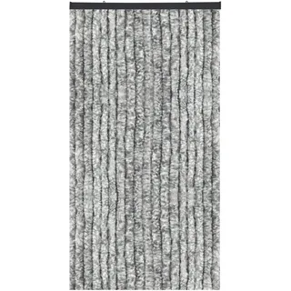 Arsvita Flauschvorhang, Chenille Vorhang, Insektenschutz für den Sommer Extrabreit, Auswahl: 140x200 Meliert hellgrau - weiß