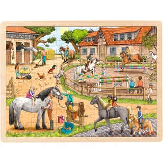 GoKi 57367 - Einlegepuzzle Reiterhof