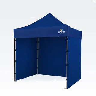 BRIMO Pavillon faltbar 100% Wasserdicht mit 3 Seitenteilen - 5 Jahre Garantie (2x2 m, Blau)