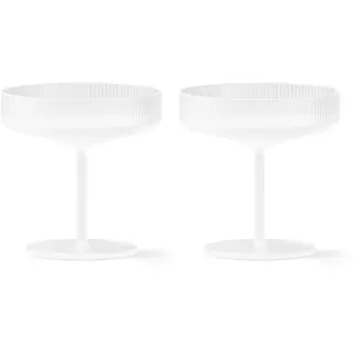 Ferm Living - Ripple Champagnerglas (2er-Set), frosted